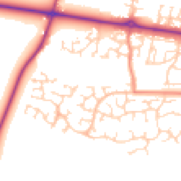 Daytime road noise heatmap for HG3 2XH