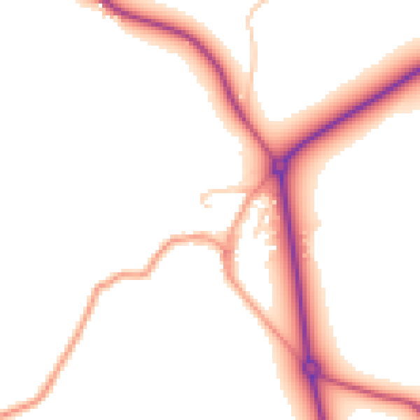 Daytime road noise heatmap for HG3 3AD