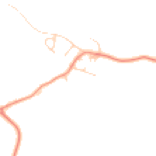 Daytime road noise heatmap for HG3 3AQ