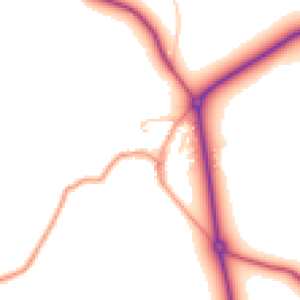 Daytime road noise heatmap for HG3 3AY