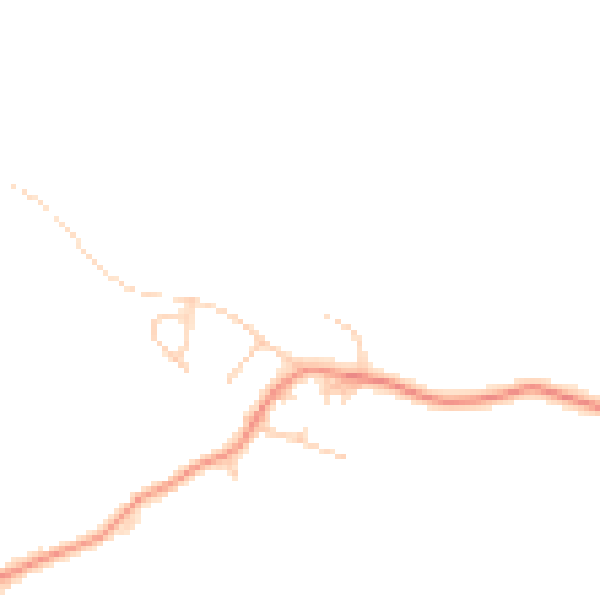 Daytime road noise heatmap for HG3 3DY
