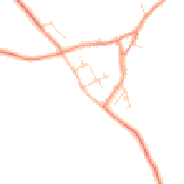 Daytime road noise heatmap for HG3 3QQ