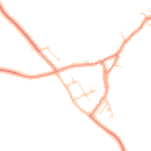 Daytime road noise heatmap for HG3 3RJ