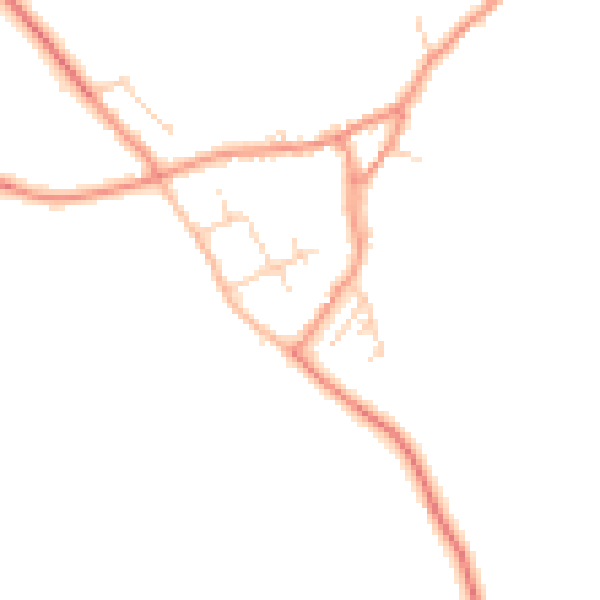 Daytime road noise heatmap for HG3 3SW