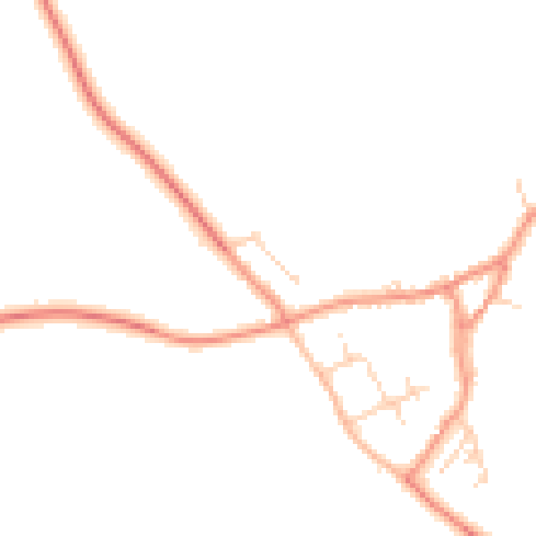 Daytime road noise heatmap for HG3 3TN