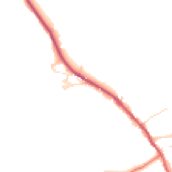 Daytime road noise heatmap for HG3 4BP