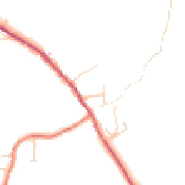 Daytime road noise heatmap for HG3 4HT