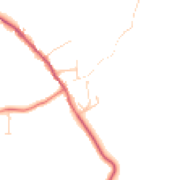 Daytime road noise heatmap for HG3 4JE