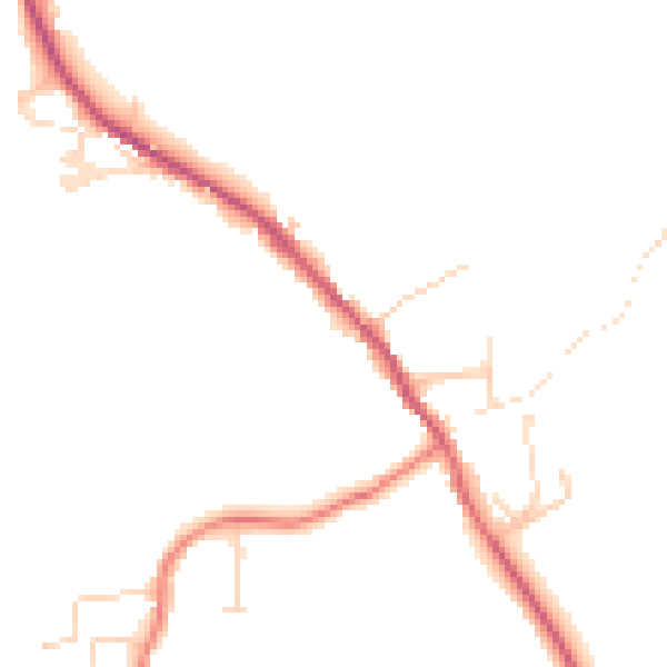 Daytime road noise heatmap for HG3 4JN