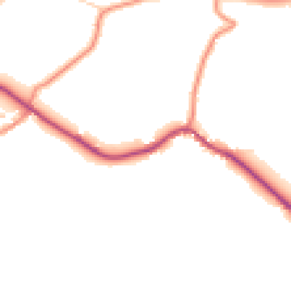 Daytime road noise heatmap for HG3 5EA