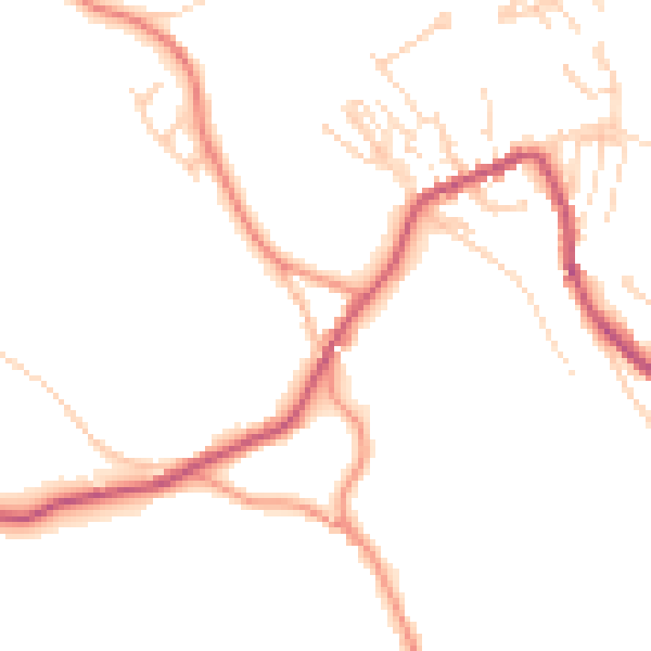 Daytime road noise heatmap for HG3 5HG