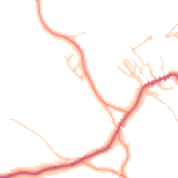 Daytime road noise heatmap for HG3 5HJ