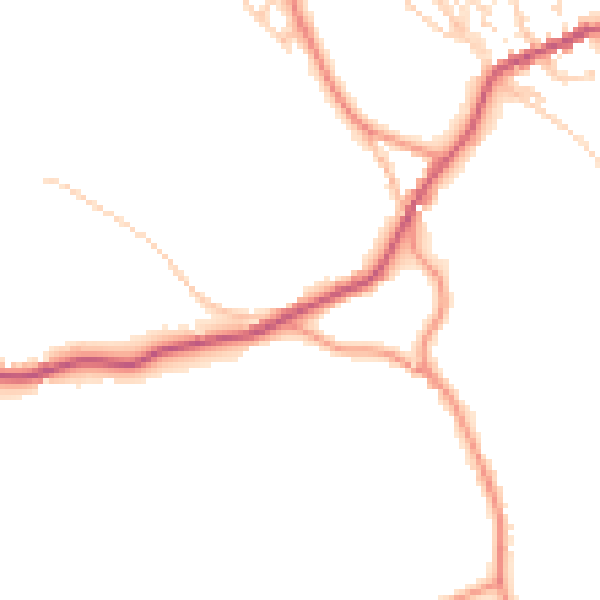 Daytime road noise heatmap for HG3 5HP