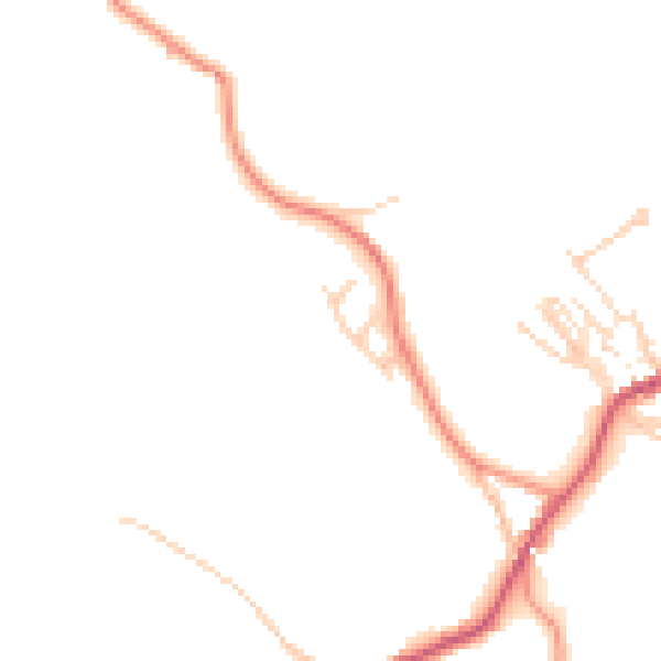 Daytime road noise heatmap for HG3 5JN