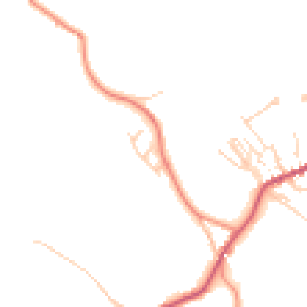 Daytime road noise heatmap for HG3 5JP