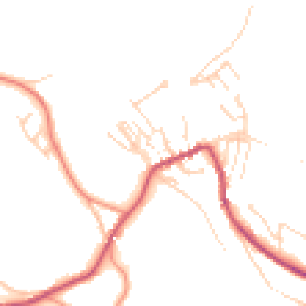Daytime road noise heatmap for HG3 5JT