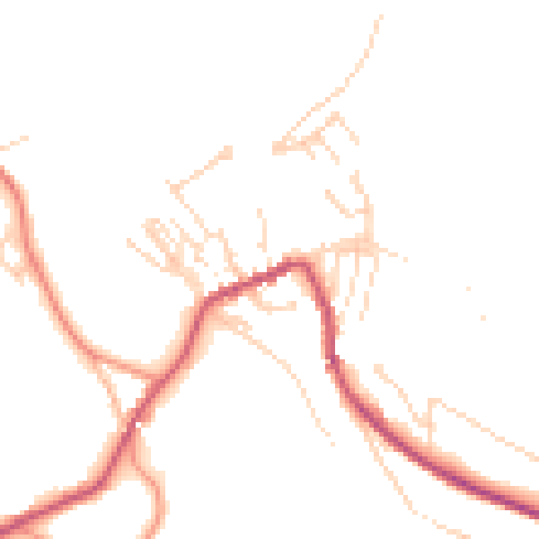 Daytime road noise heatmap for HG3 5JZ