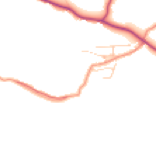 Daytime road noise heatmap for HG3 5QL