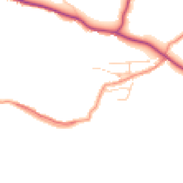 Daytime road noise heatmap for HG3 5QN