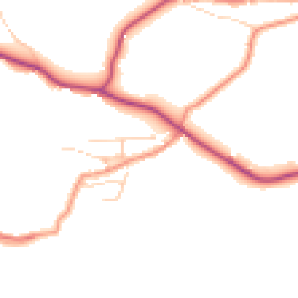Daytime road noise heatmap for HG3 5QY