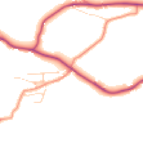 Daytime road noise heatmap for HG3 5QZ