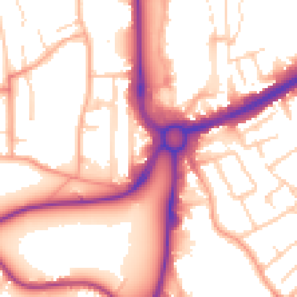Daytime road noise heatmap for HP1 1AU