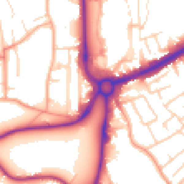 Daytime road noise heatmap for HP1 1AZ