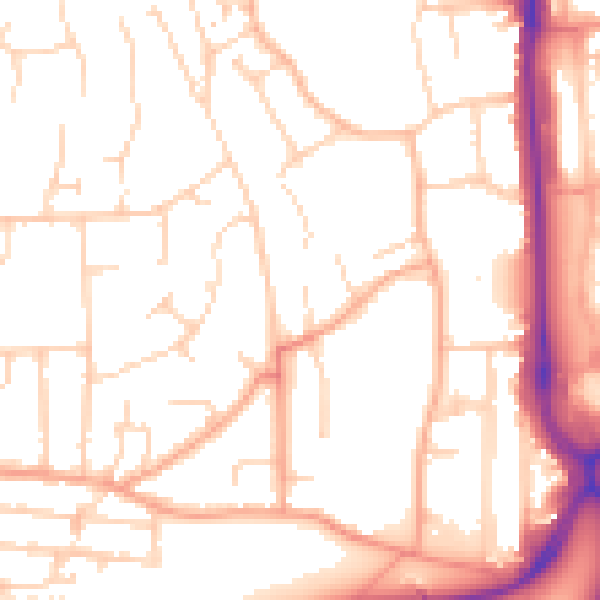 Daytime road noise heatmap for HP1 1DU
