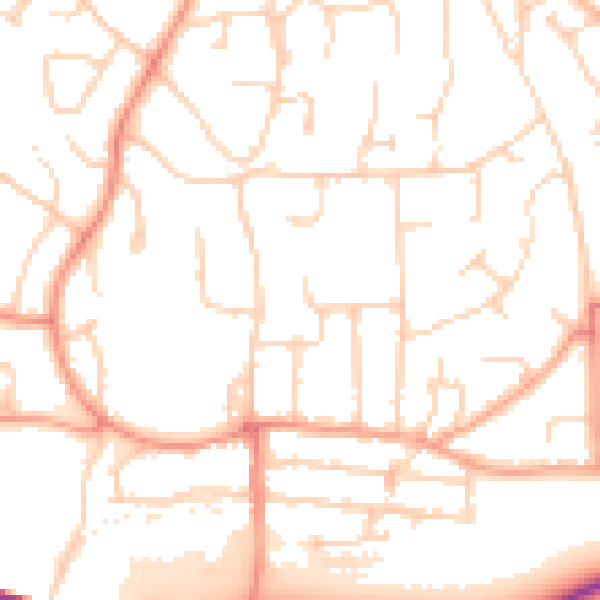 Daytime road noise heatmap for HP1 1QX