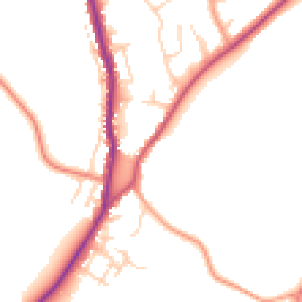 Daytime road noise heatmap for HP10 0AF