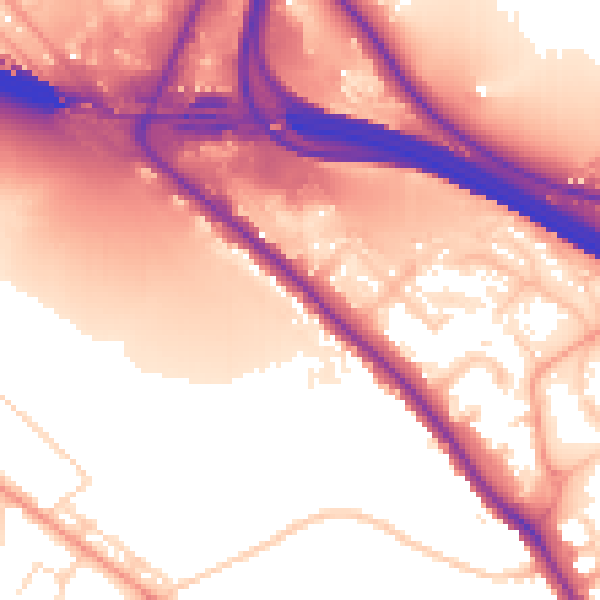 Daytime road noise heatmap for HP10 0DL