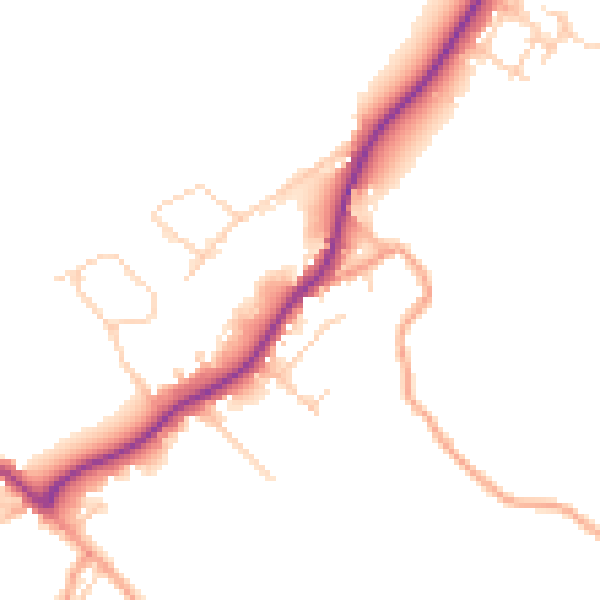 Daytime road noise heatmap for HP10 0PL