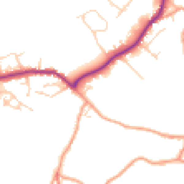 Daytime road noise heatmap for HP10 0QE