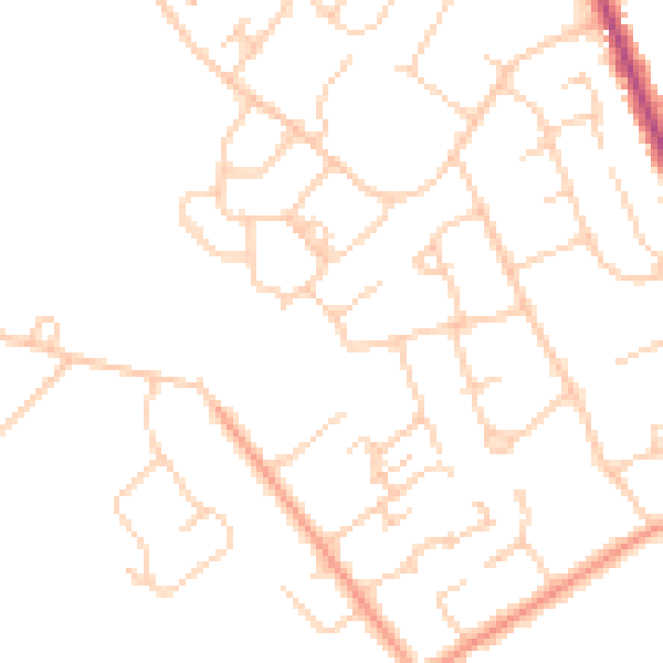 Daytime road noise heatmap for HP10 8BN