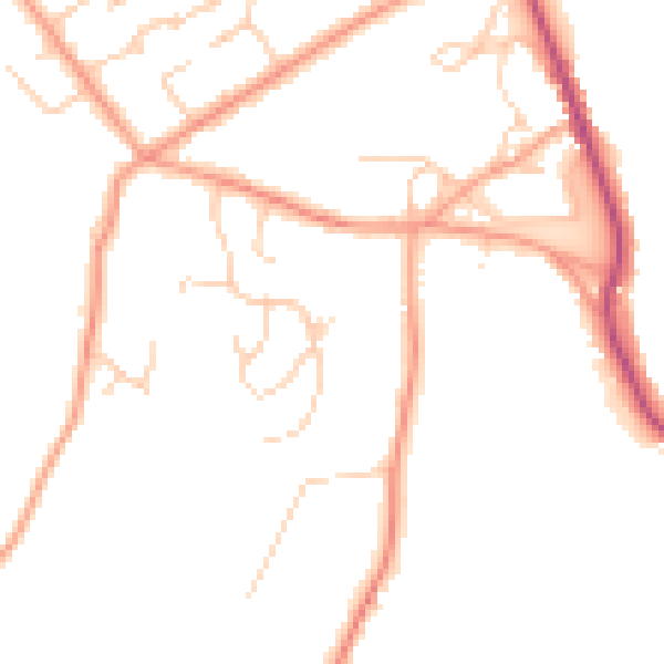Daytime road noise heatmap for HP10 8EP