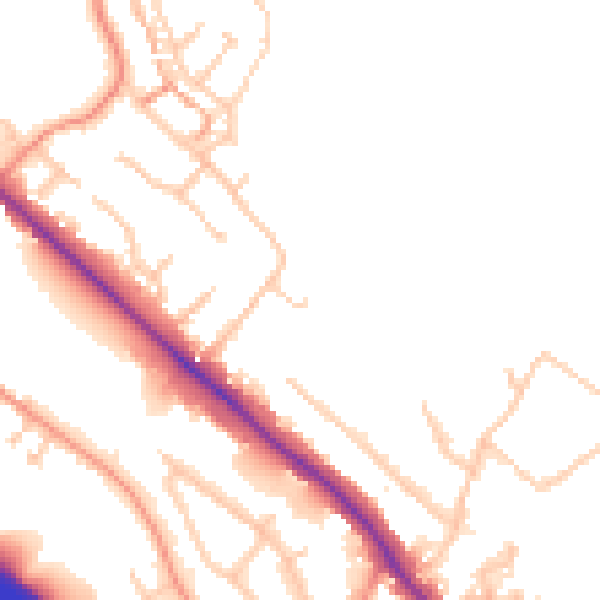 Daytime road noise heatmap for HP10 9SU