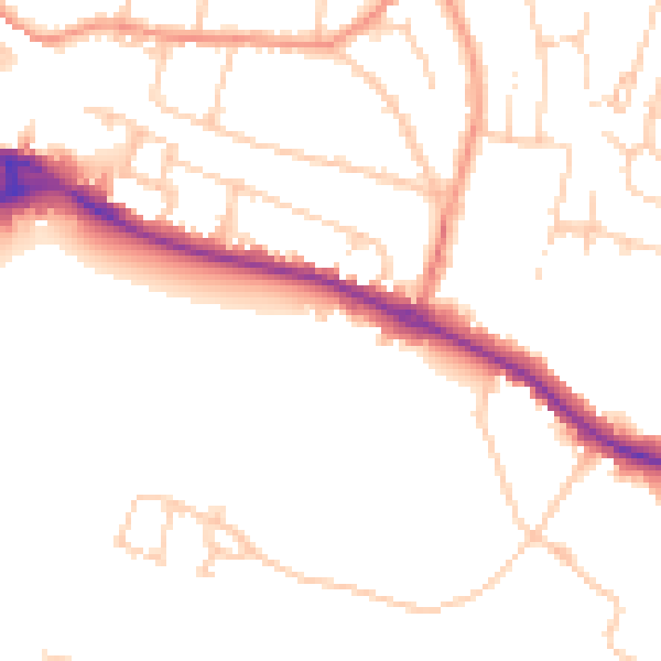 Daytime road noise heatmap for HP11 1AD