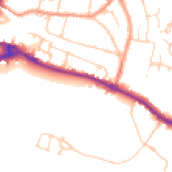 Daytime road noise heatmap for HP11 1AE