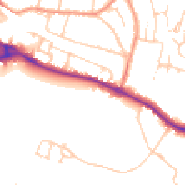 Daytime road noise heatmap for HP11 1AF