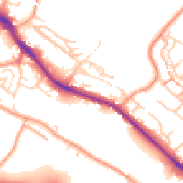 Daytime road noise heatmap for HP11 1AR