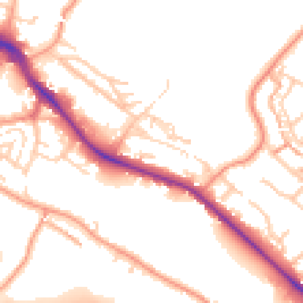 Daytime road noise heatmap for HP11 1AS