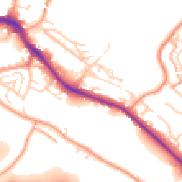 Daytime road noise heatmap for HP11 1AT