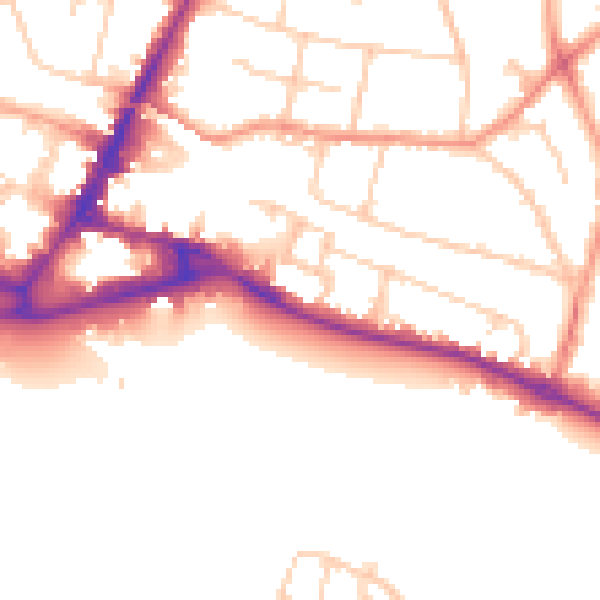 Daytime road noise heatmap for HP11 1BJ