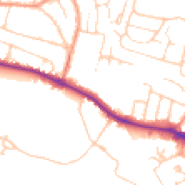 Daytime road noise heatmap for HP11 1BT