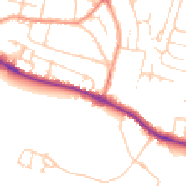 Daytime road noise heatmap for HP11 1BU