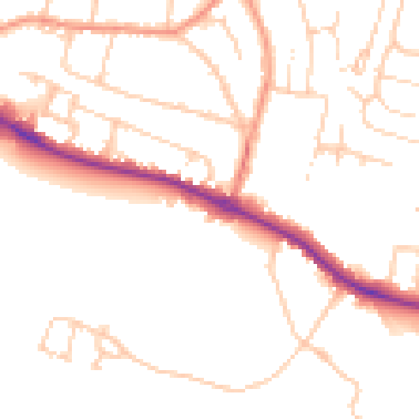 Daytime road noise heatmap for HP11 1DB