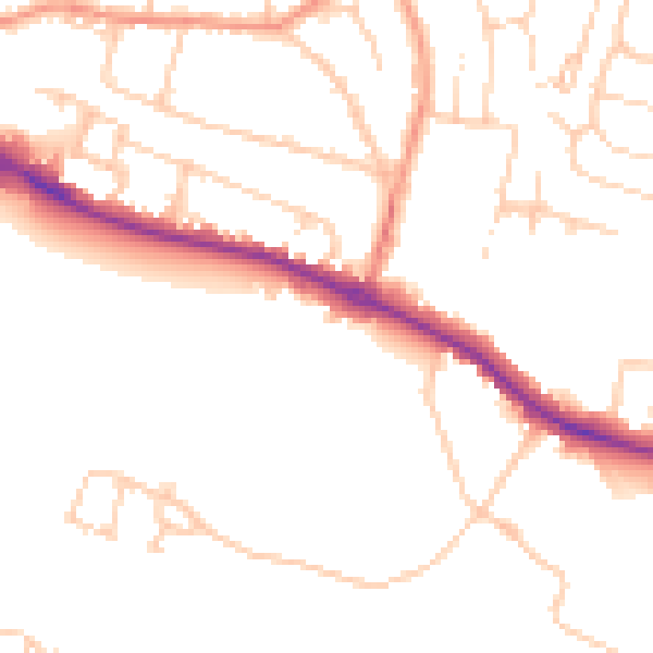 Daytime road noise heatmap for HP11 1DF