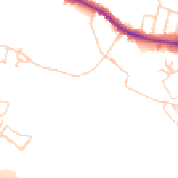 Daytime road noise heatmap for HP11 1DP