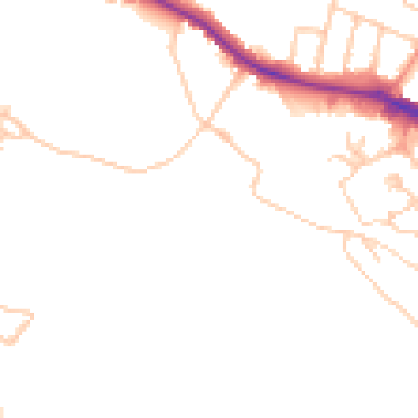 Daytime road noise heatmap for HP11 1DR