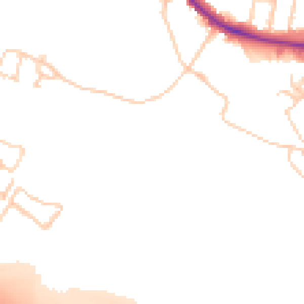 Daytime road noise heatmap for HP11 1DT